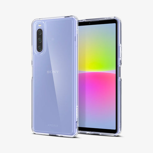 ACS03130 - Sony Xperia 10 III Case Ultra Hybrid in crystal clear showing the back